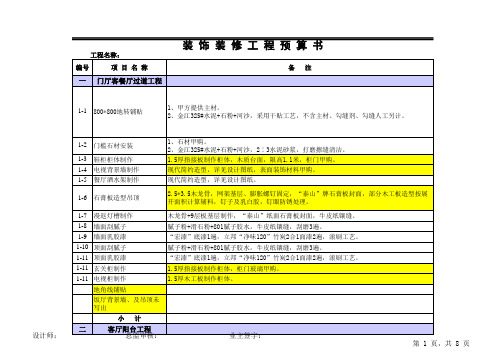 装修公司包人工材料明细.xls