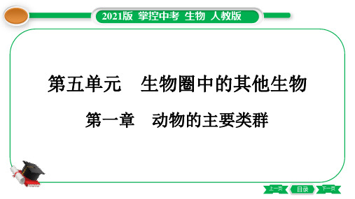 〖精品〗八年级上册生物-第5单元 第1章 动物的主要类群