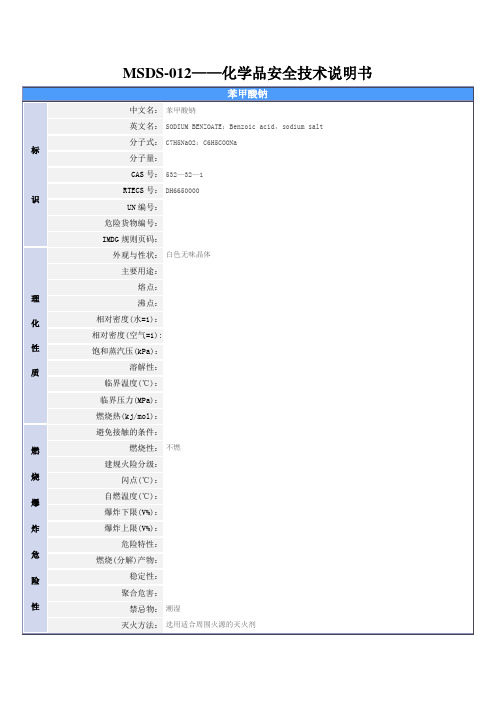 MSDS-012(苯甲酸钠)ok