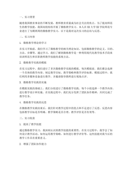 微格教学实习报告