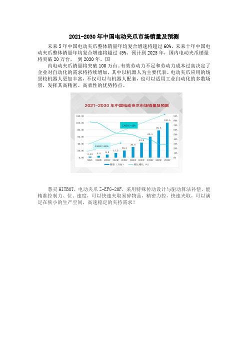 2021-2030年中国电动夹爪市场销量及预测蓝皮书