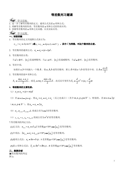 等差数列习题课(教师版)