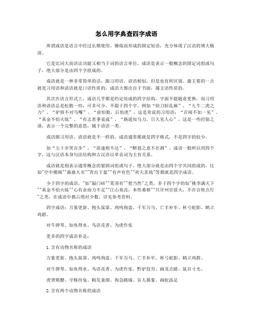 怎么用字典查四字成语