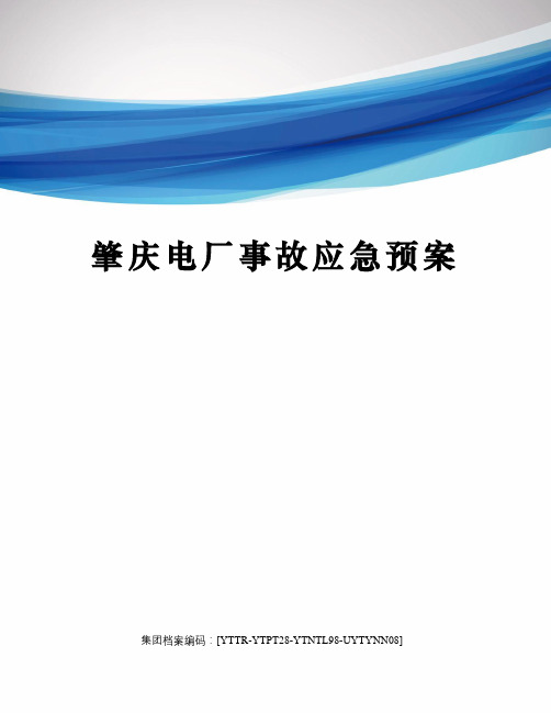 肇庆电厂事故应急预案