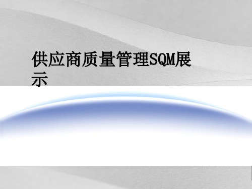 供应商质量管理SQM详细展示