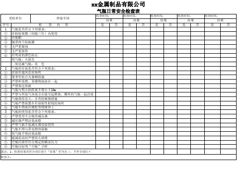 气瓶日常安全检查记录表--