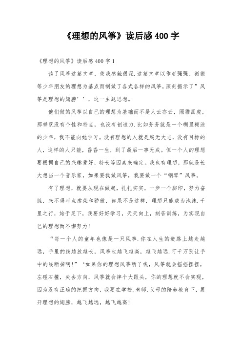 《理想的风筝》读后感400字