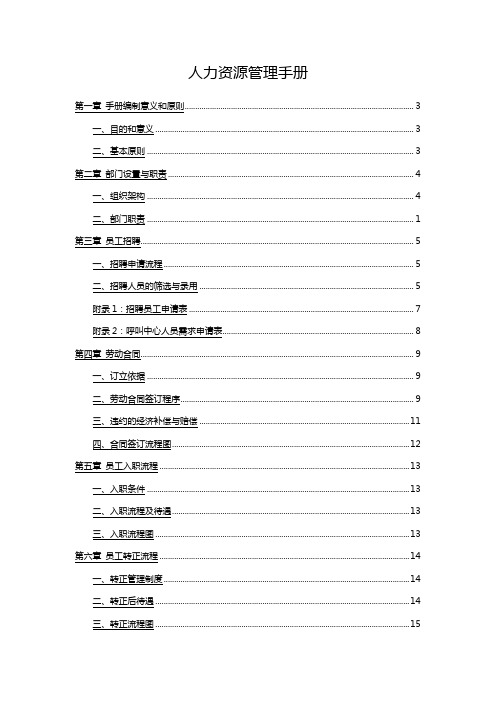 (企业管理手册)呼叫中心人力资源管理手册