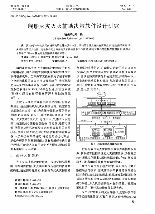 舰船火灾灭火辅助决策软件设计研究