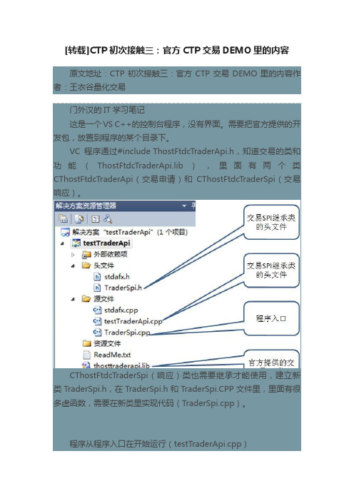 [转载]CTP初次接触三：官方CTP交易DEMO里的内容