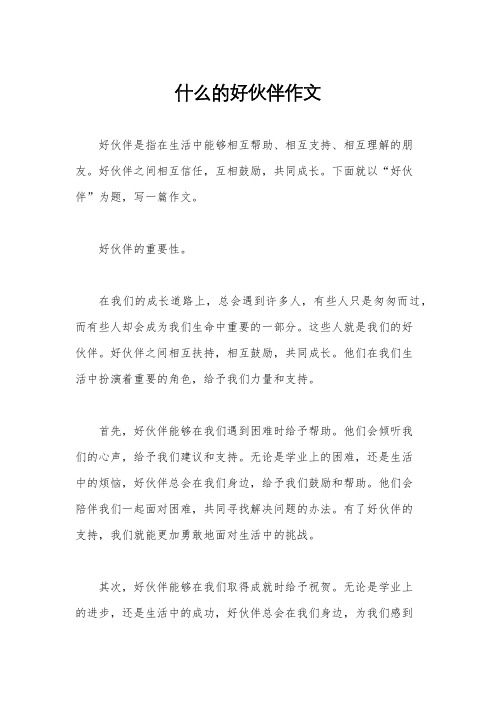 什么的好伙伴作文