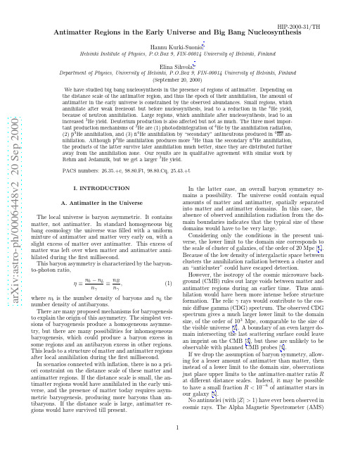 Antimatter Regions in the Early Universe and Big Bang Nucleosynthesis