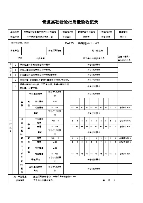 管道基础检验批质量验收记录