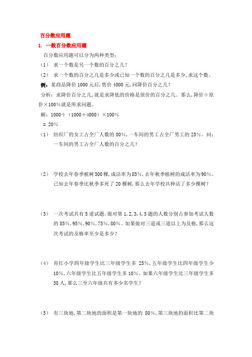 六年级下册数学试题-奥数应用题专题：百分数应用题(无答案)全国通用