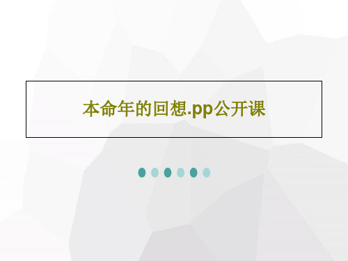 本命年的回想.pp公开课20页PPT