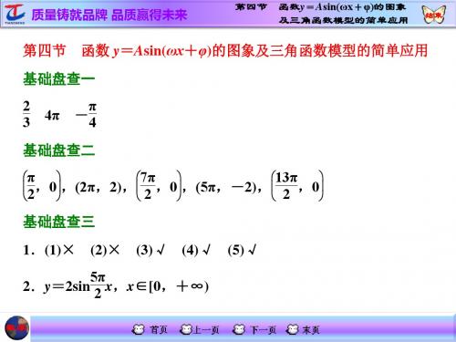 第四节  函数y=Asin(ωx+φ)的图象及三角函数模型的简单应用