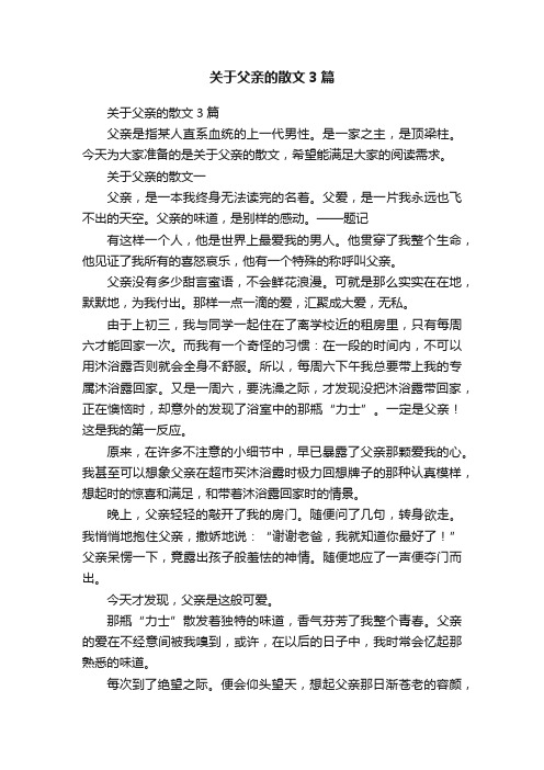 关于父亲的散文3篇