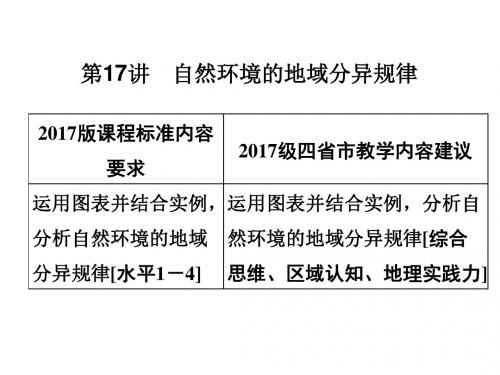 2020版地理新高考总复习配套课件：第五单元 整体性与地域分异规律 第17讲