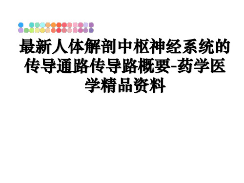 最新人体解剖中枢神经系统的传导通路传导路概要-药学医学精品资料