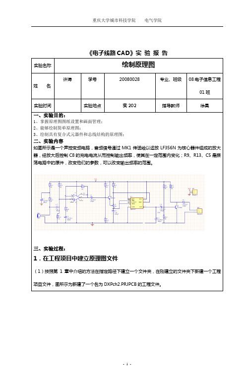 电子线路CAD实验报告模板