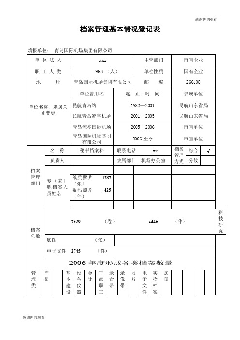 档案管理基本情况登记表 .doc