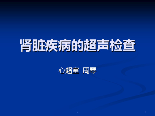 肾脏疾病的超声诊断演示文稿PPT课件