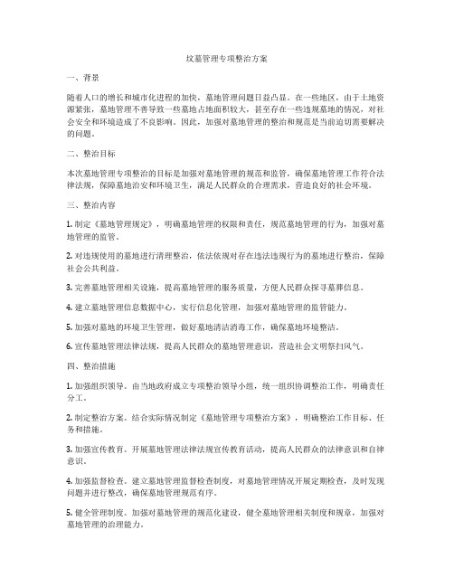 坟墓管理专项整治方案