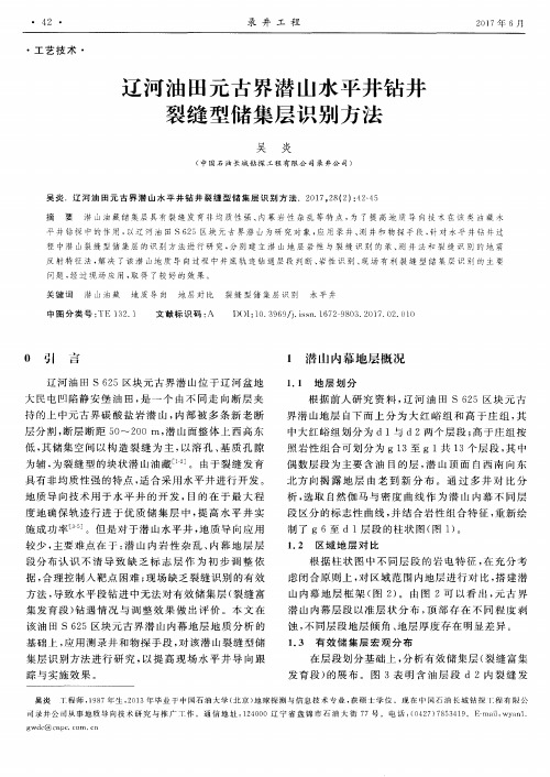 辽河油田元古界潜山水平井钻井裂缝型储集层识别方法