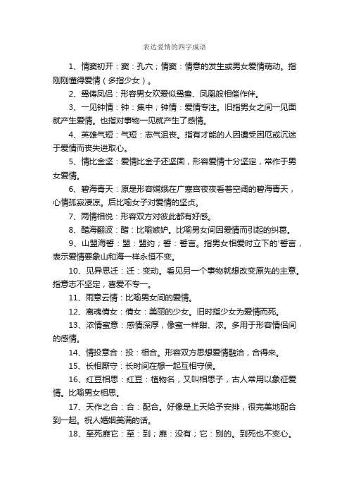 表达爱情的四字成语