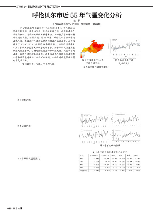 呼伦贝尔市近55年气温变化分析