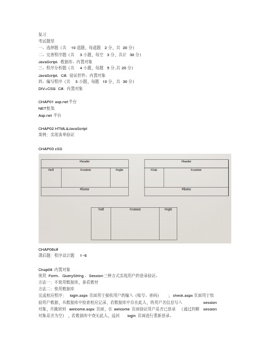 【精品程序设计资料】web程序设计沈阳师范大学期末考试