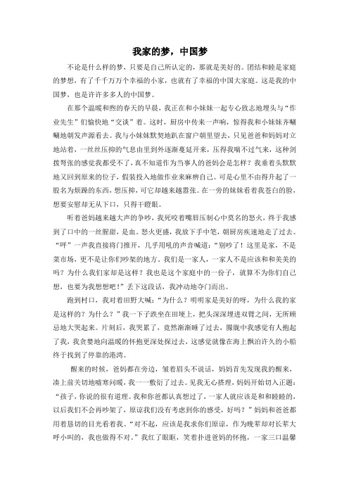 我家的梦,中国梦