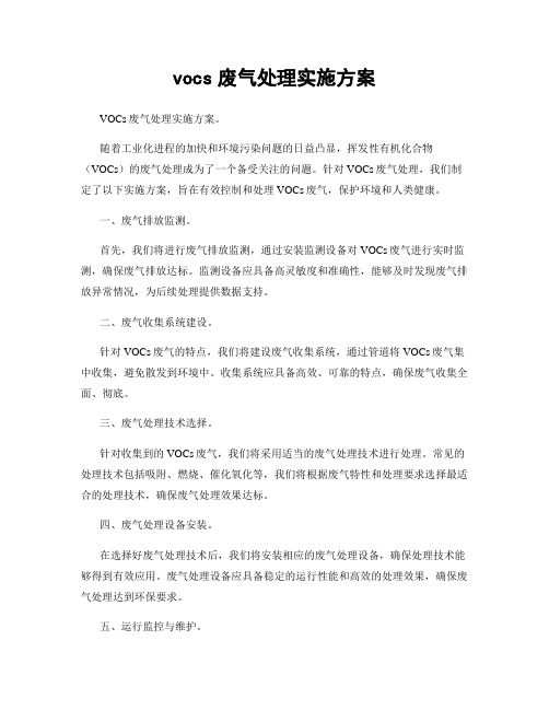 vocs废气处理实施方案