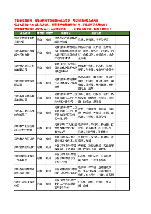 新版河南省郑州条码称工商企业公司商家名录名单联系方式大全17家