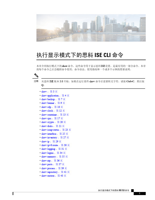 思科 ISE 3.0 配置指南 执行显示模式下的思科 ISE CLI 命令说明书