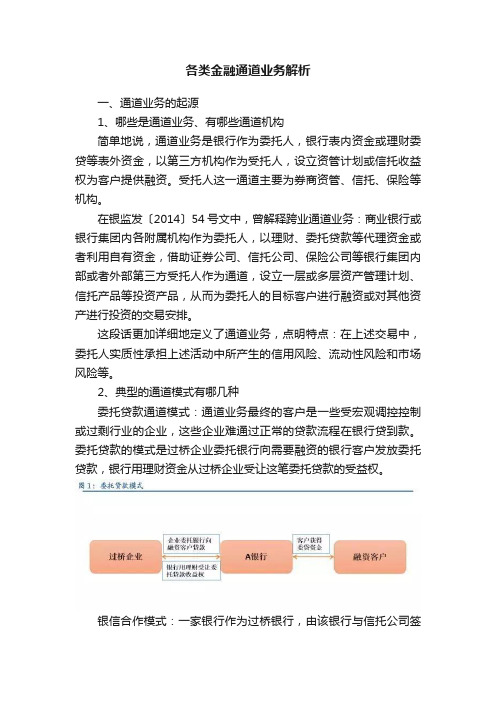 各类金融通道业务解析