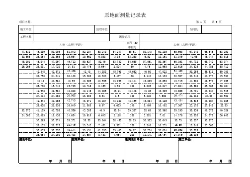 原地面测量记录表