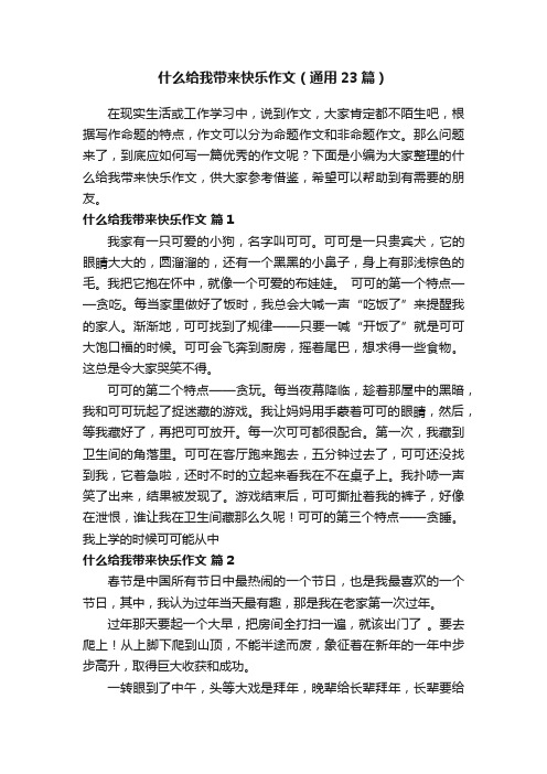 什么给我带来快乐作文（通用23篇）