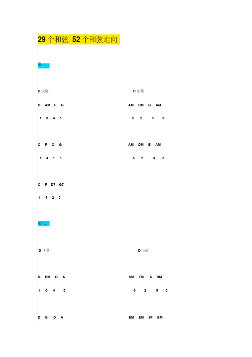 29个和弦52个和弦走向
