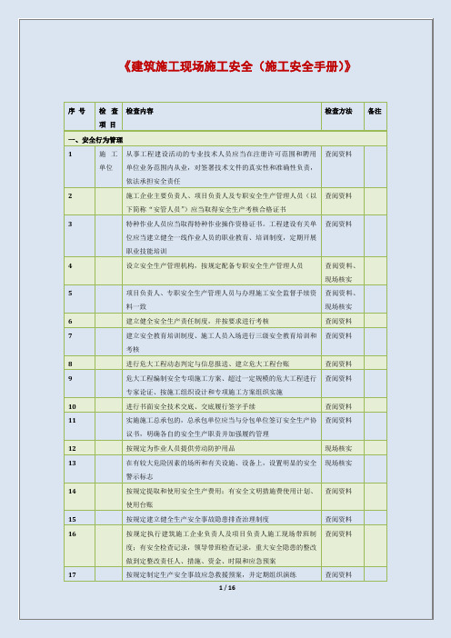 2020版 《建筑施工现场施工安全(施工安全手册)》