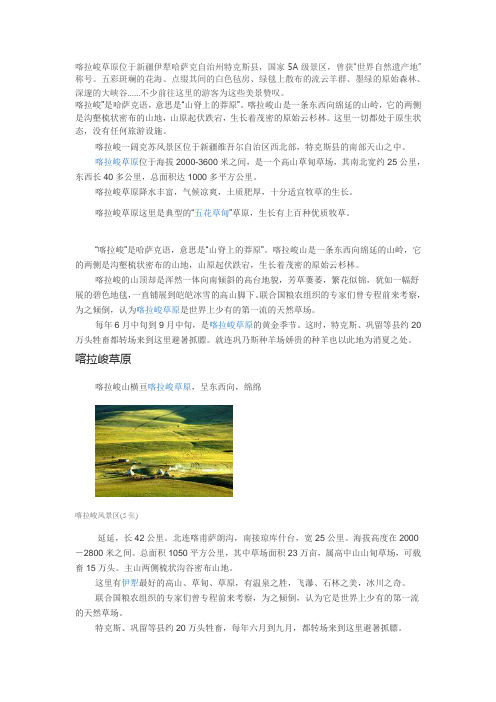 喀拉峻导游词资料