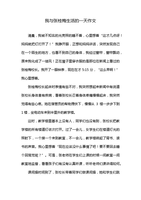 我与张桂梅生活的一天作文800字