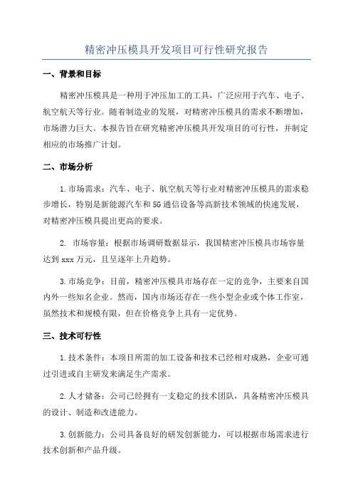 精密冲压模具开发项目可行性研究报告