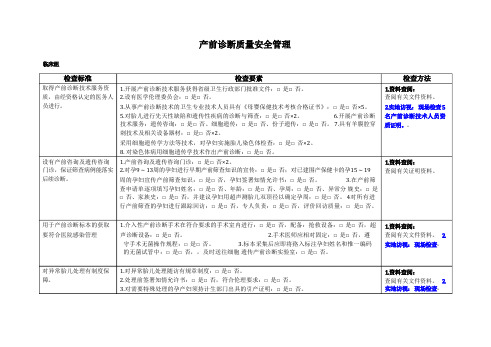 产科医院检查标准