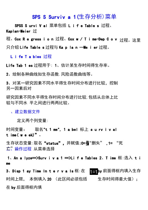 SPSS生存分析过程