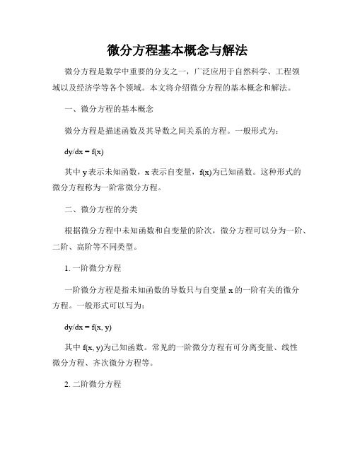 微分方程基本概念与解法