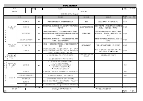 设计部经理绩效考核表