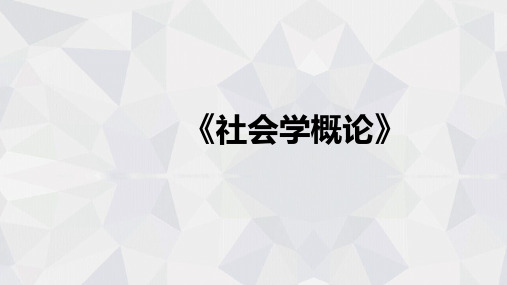 社会学概论第三章课件(2024版)