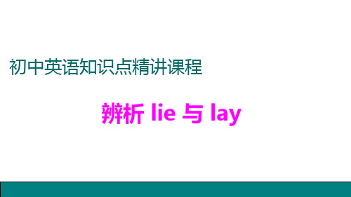 中考1.辨析lie与lay