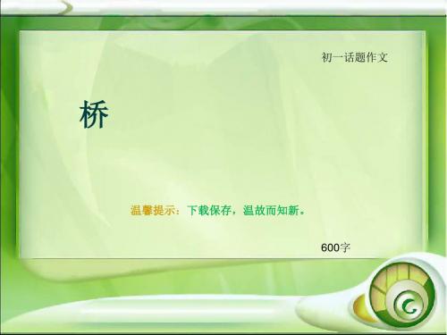 初一话题作文《桥》600字